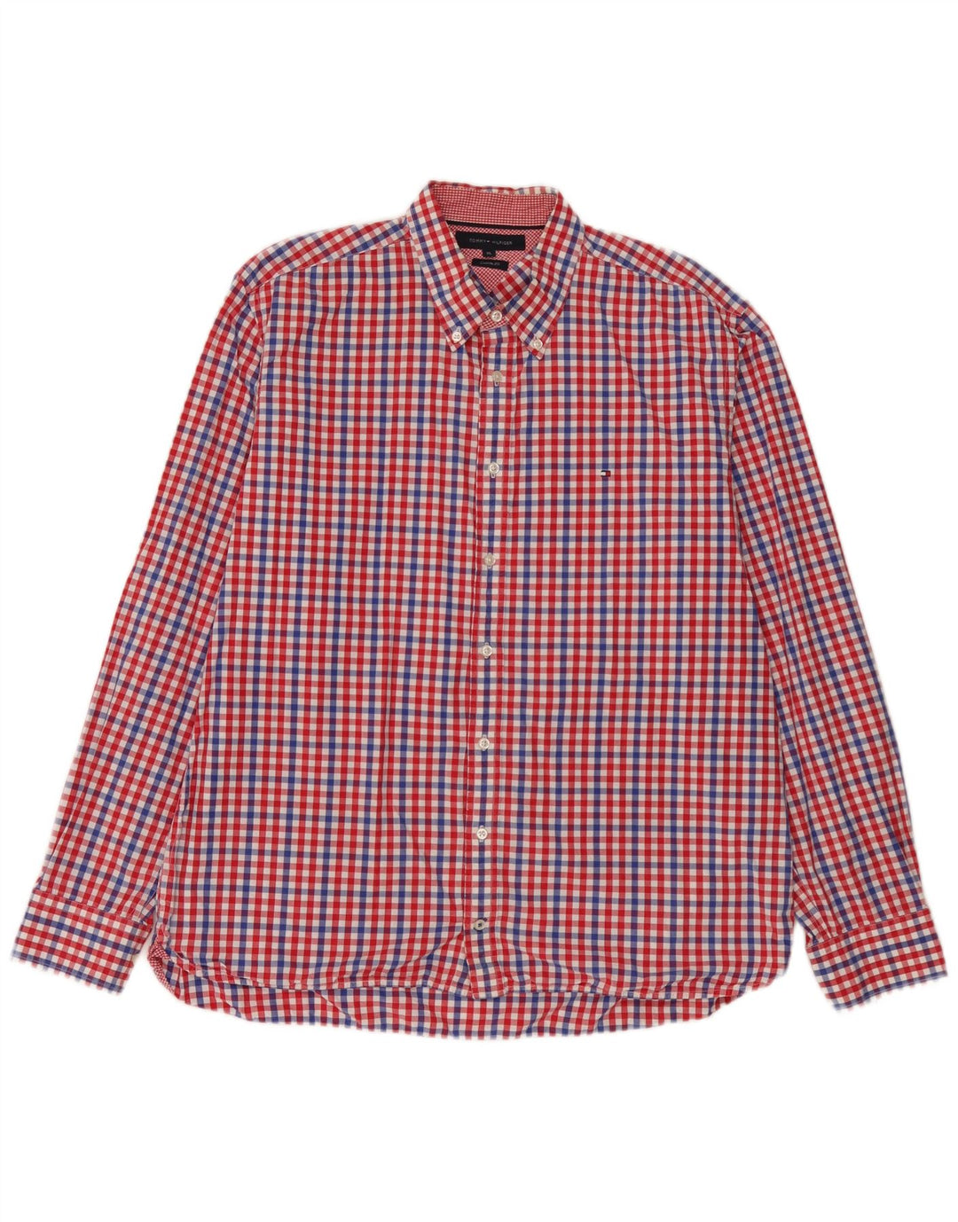 Koszula męska Tommy Hilfiger o dopasowanym kroju XL, czerwona, bawełniana w kratkę