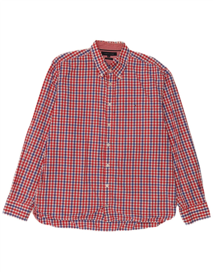Koszula męska Tommy Hilfiger o dopasowanym kroju XL, czerwona, bawełniana w kratkę