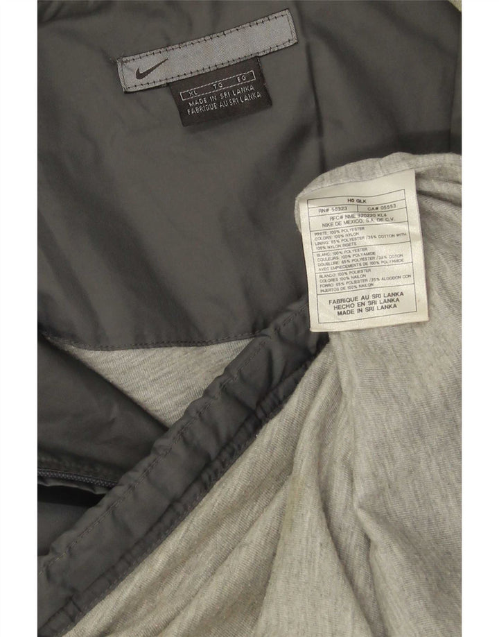 Męska kurtka przeciwdeszczowa z kapturem Nike UK 42 XL, szary poliester