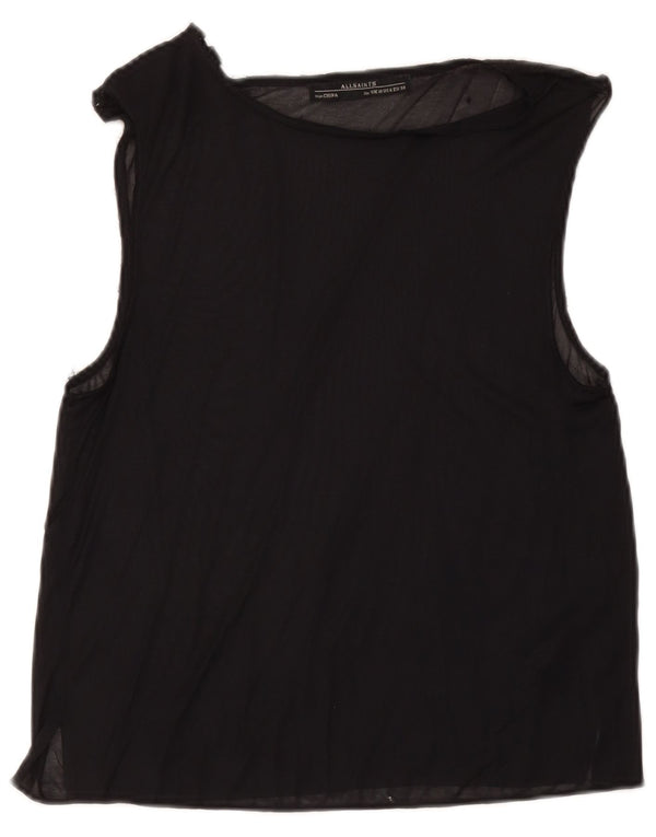 Damska bluzka bez rękawów All Saints Top UK 10 Small Black Acetate
