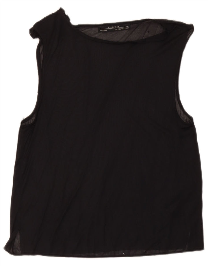 Damska bluzka bez rękawów All Saints Top UK 10 Small Black Acetate