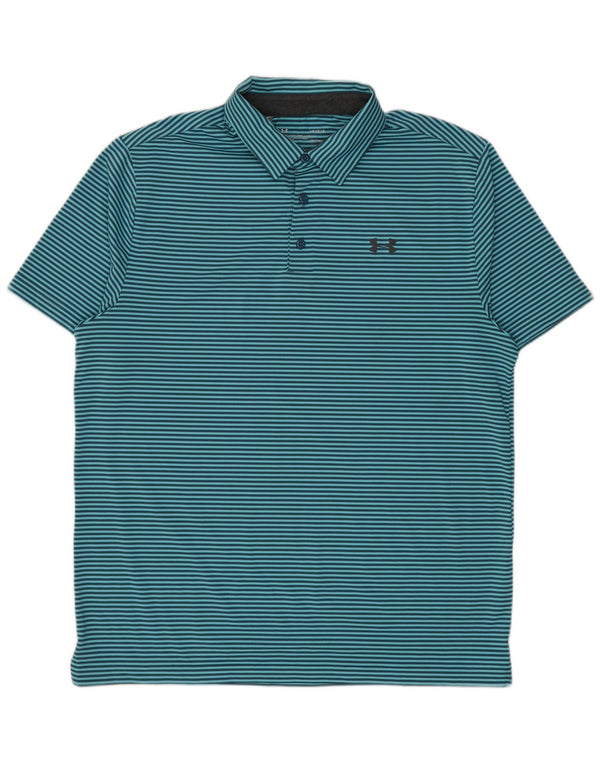 Męska koszulka polo Under Armour Heat Gear w duże niebieskie paski