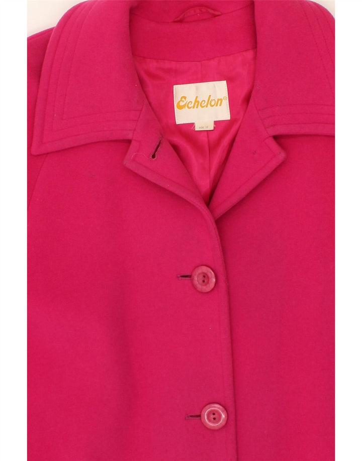 ECHELON Womens Oversized Overcoat UK 12 Medium  Pink Wool Vintage Echelon and Second-Hand Echelon from Messina Hembry 