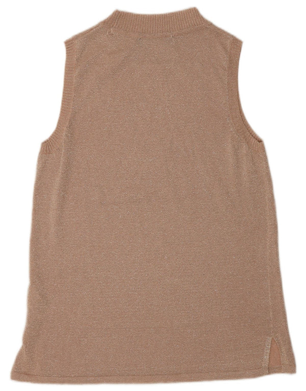 Marks & Spencer Womens Vest Top UK 12 Medium Beige Viscose