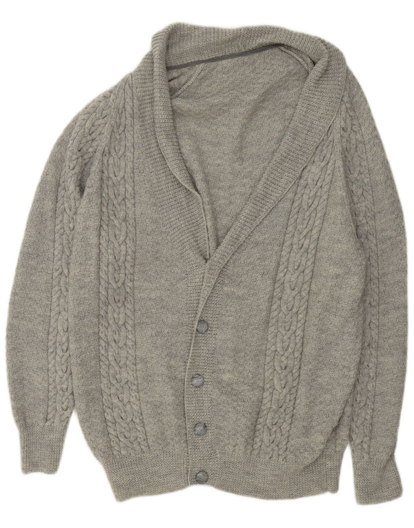 Vintage męski sweter rozpinany XL szary