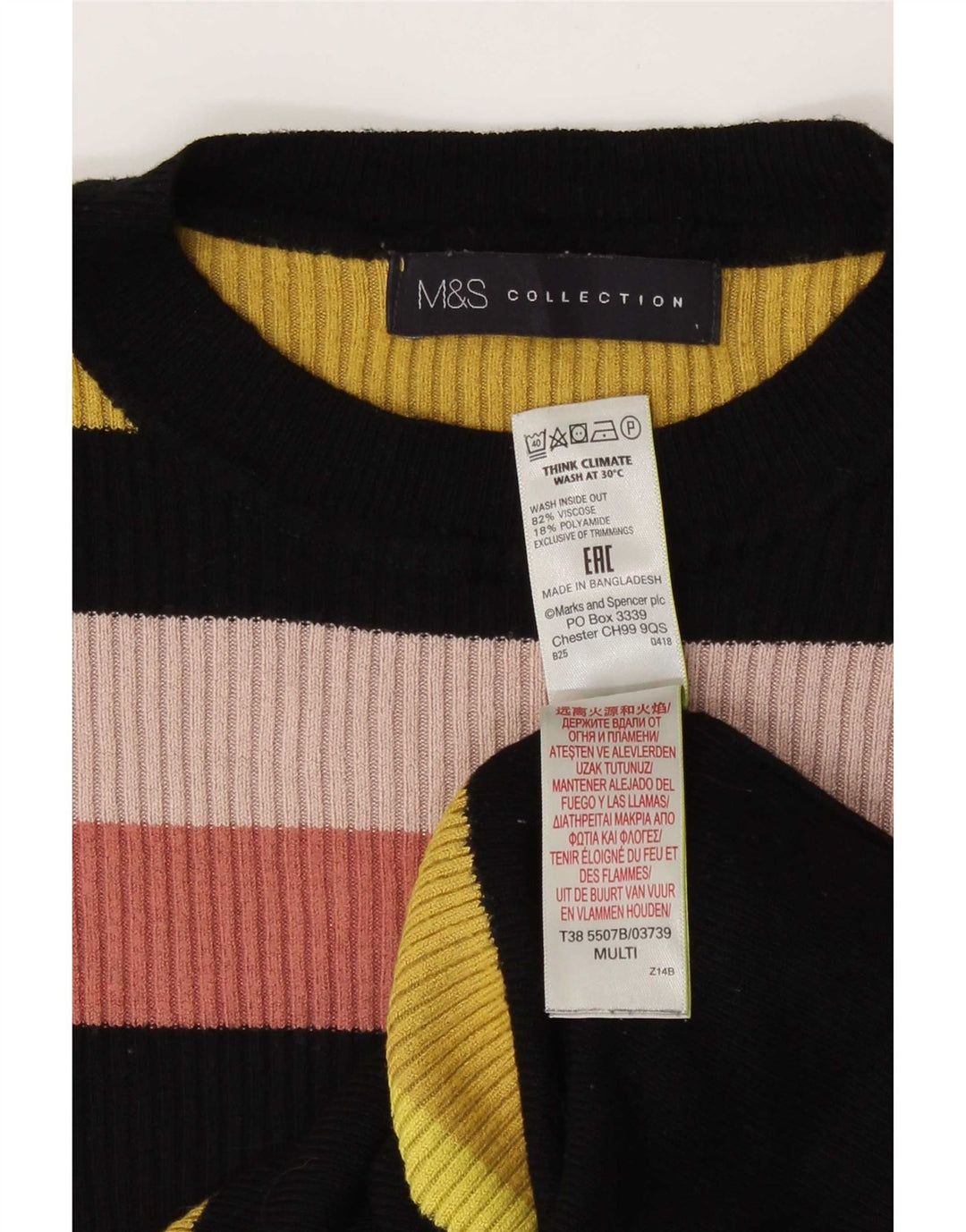 Sweter damski Marks & Spencer z okrągłym dekoltem, UK 12, średni, wielokolorowy