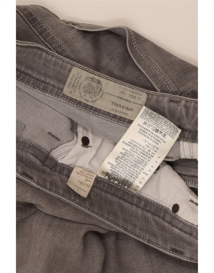 DIESEL Damskie Thavar Slim Skinny Jeans W34 L32 Szara bawełna