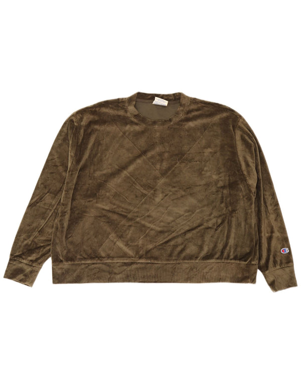 Damska welurowa bluza oversize Champion UK 18 XL, bawełna khaki