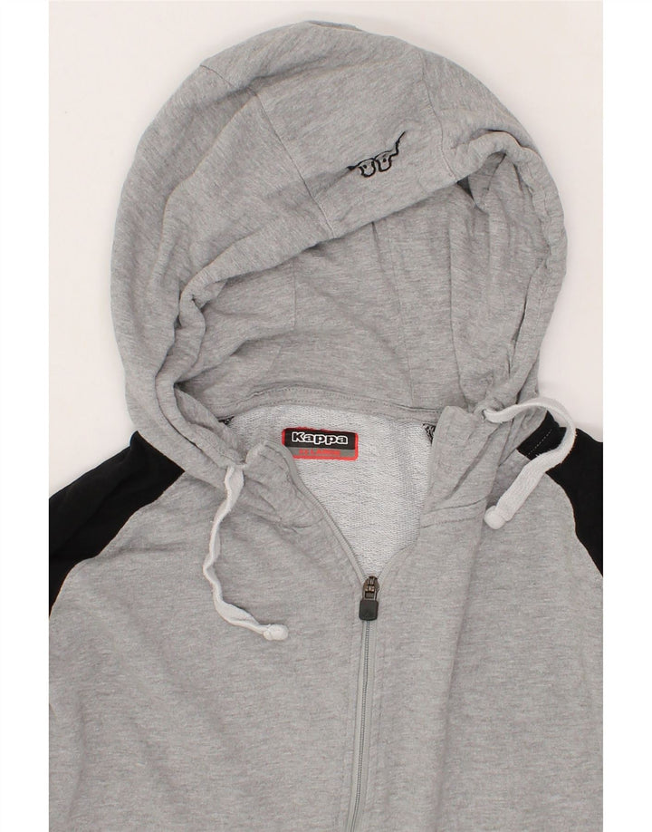 KAPPA Mens Zip Hoodie Sweater 2XL Grey Colourblock Vintage Kappa and Second-Hand Kappa from Messina Hembry 