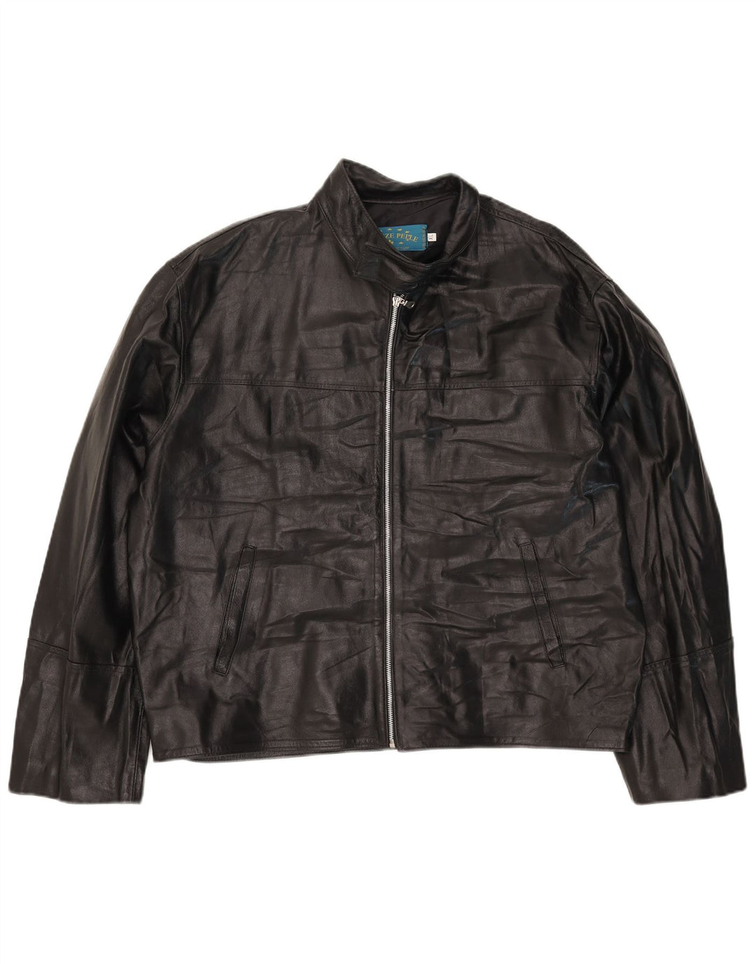 Męska kurtka skórzana VINTAGE UK 42 XL Czarna skóra