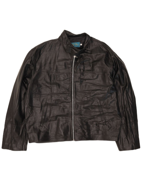 Męska kurtka skórzana VINTAGE UK 42 XL Czarna skóra