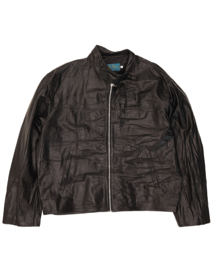 Męska kurtka skórzana VINTAGE UK 42 XL Czarna skóra