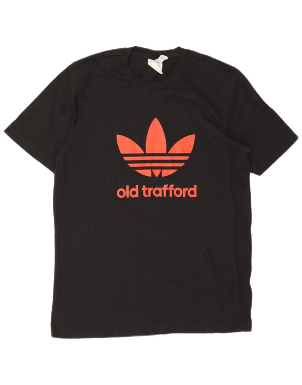 Męska koszulka z grafiką Adidas Manchester United, duża, czarna, bawełniana
