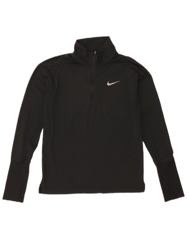 Damski dres Nike Dri Fit z zamkiem błyskawicznym na szyi, UK 6 XS, czarny poliester