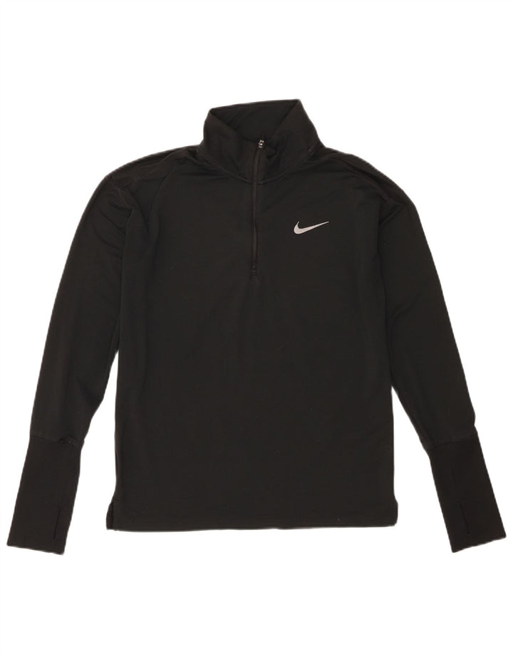 Damski dres Nike Dri Fit z zamkiem błyskawicznym na szyi, UK 6 XS, czarny poliester