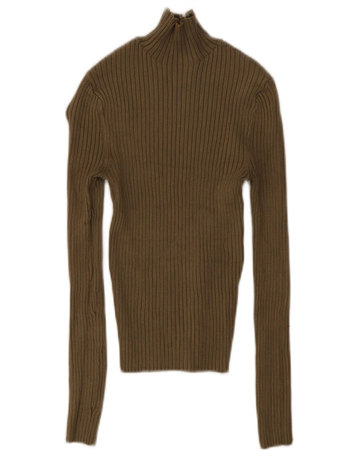 Damski krótki top Zara UK 8 Small Khaki, wiskoza