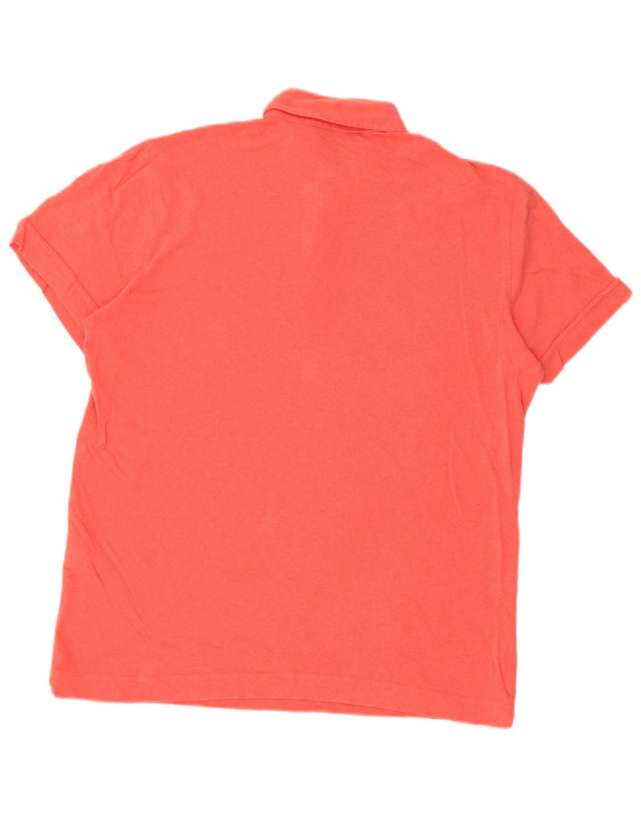 Męska koszulka polo MASSIMO DUTTI, mała, czerwona, lniana