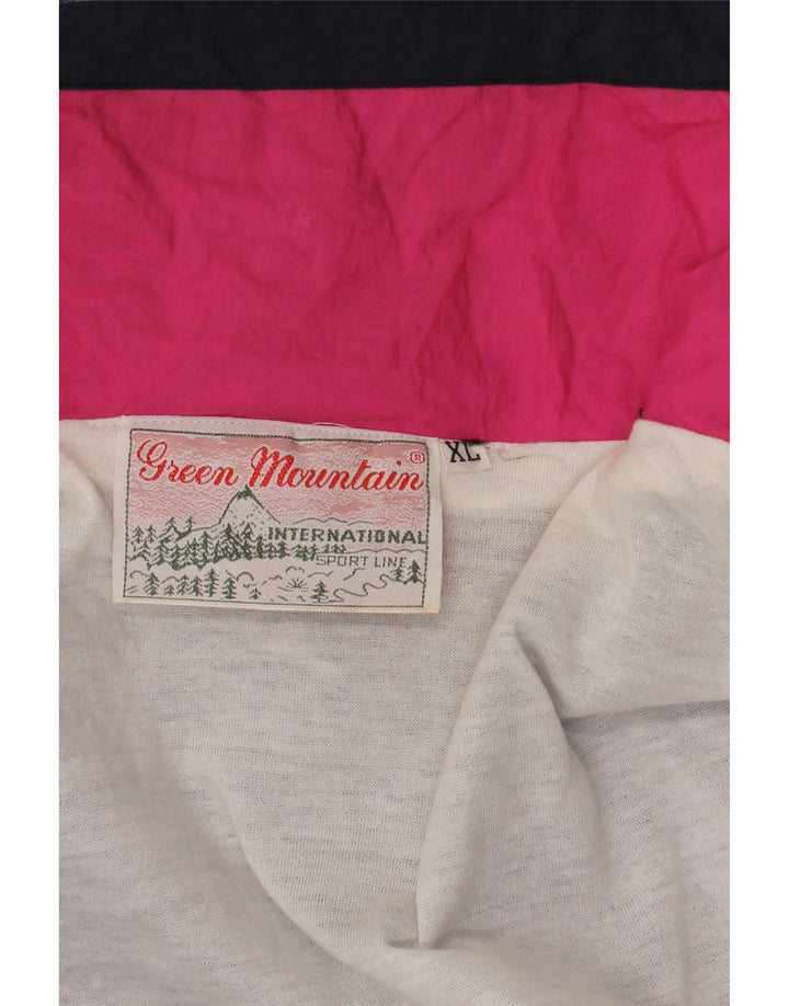 Vintage męska bluza dresowa z kapturem XL, wielobarwna, z blokami kolorów