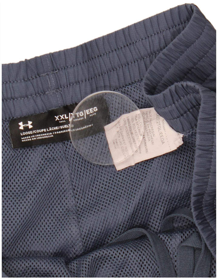 Męskie spodnie dresowe UNDER ARMOUR 2XL, granatowy, poliester z blokami kolorów