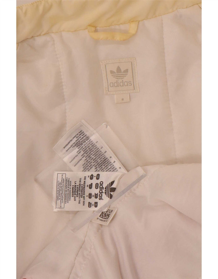 Damska kurtka bomber Adidas UK 8 Mały biały poliester z blokami kolorów