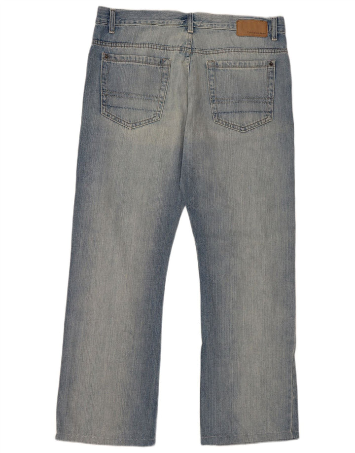 Męskie proste dżinsy Calvin Klein W34 L30 Niebieskie bawełniane