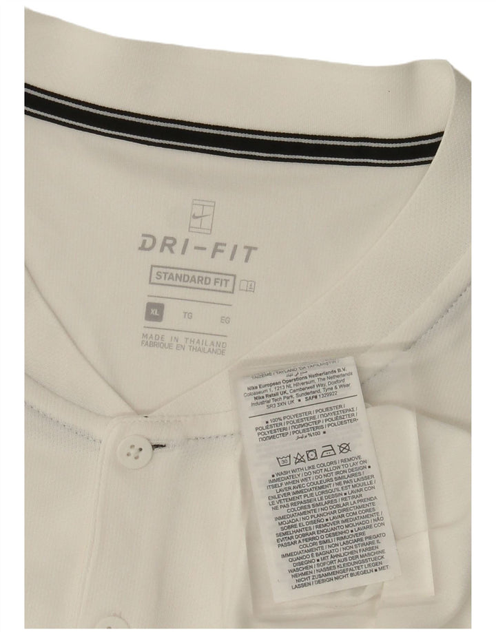 Męski T-shirt NIKE Dri Fit o standardowym kroju, XL, biały, poliester