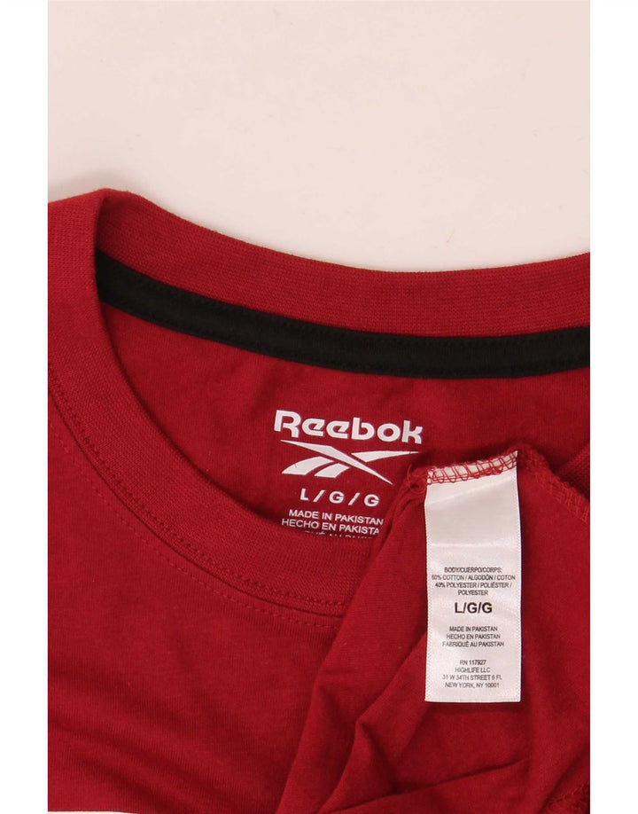 Męski T-shirt Reebok z grafiką, duży, czerwony, bawełniany