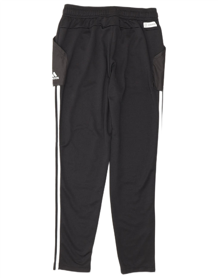 Męskie spodnie dresowe Adidas Aeroready, średni czarny poliester z blokami kolorów