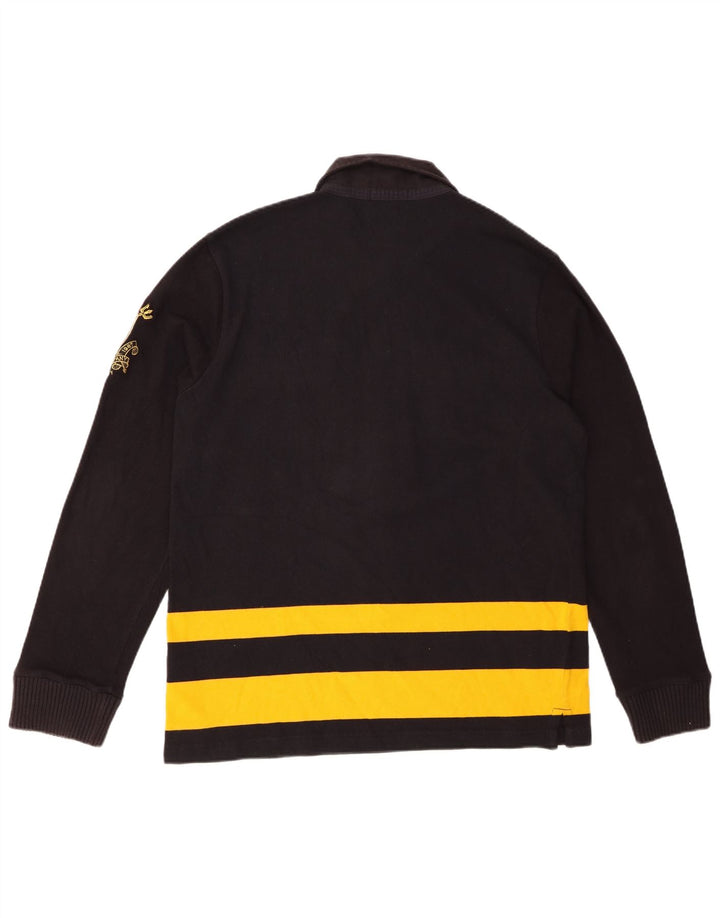 POLO RALPH LAUREN Męska koszulka polo do rugby z długim rękawem, w duże czarne paski