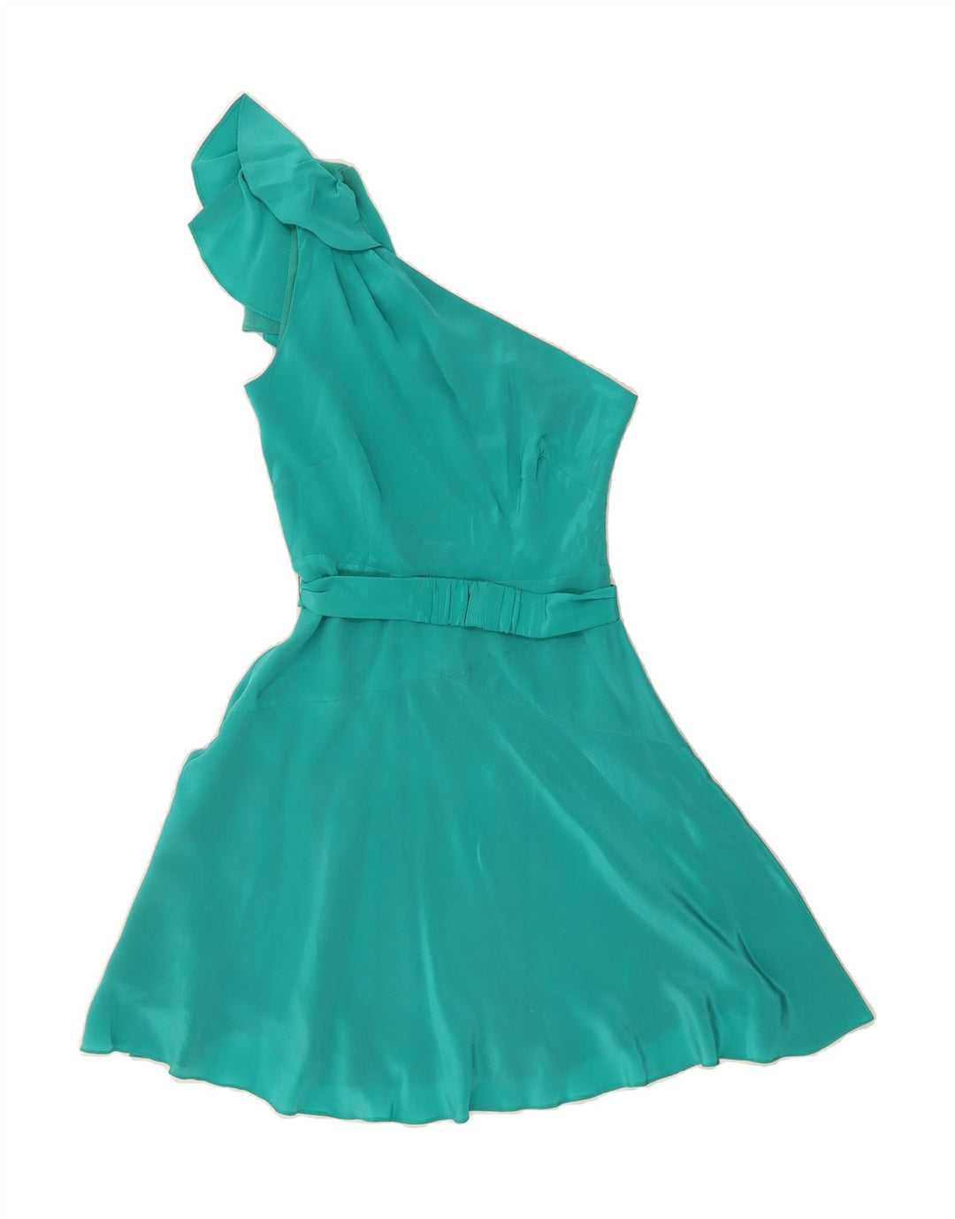 COAST Womens One Shoulder Dress UK 8 Small Turquoise Silk Vintage Coast and Second-Hand Coast from Messina Hembry 