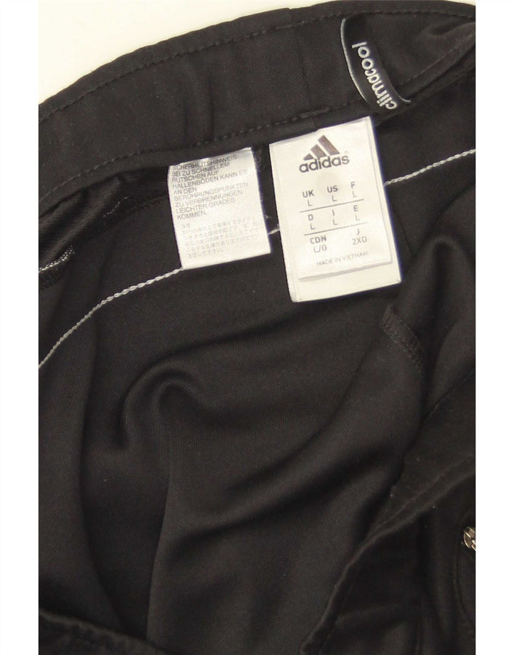 Męskie spodnie dresowe Adidas Climacool, duże, czarne, z blokami kolorów, poliestrowe