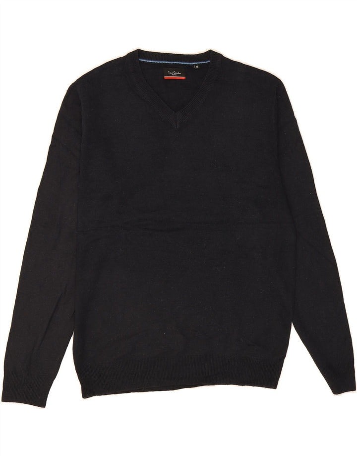 PIERRE CARDIN Mens V-Neck Jumper Sweater Medium Navy Blue Acrylic Vintage Pierre Cardin and Second-Hand Pierre Cardin from Messina Hembry 