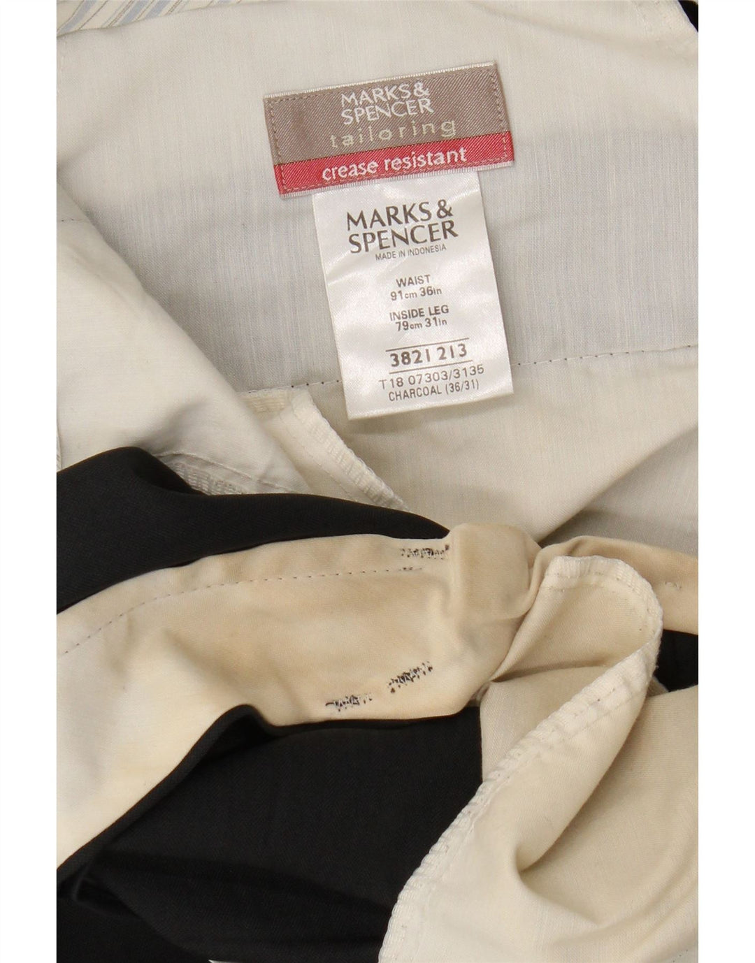 Męskie spodnie garniturowe o prostym kroju Marks & Spencer W36 L31 szare
