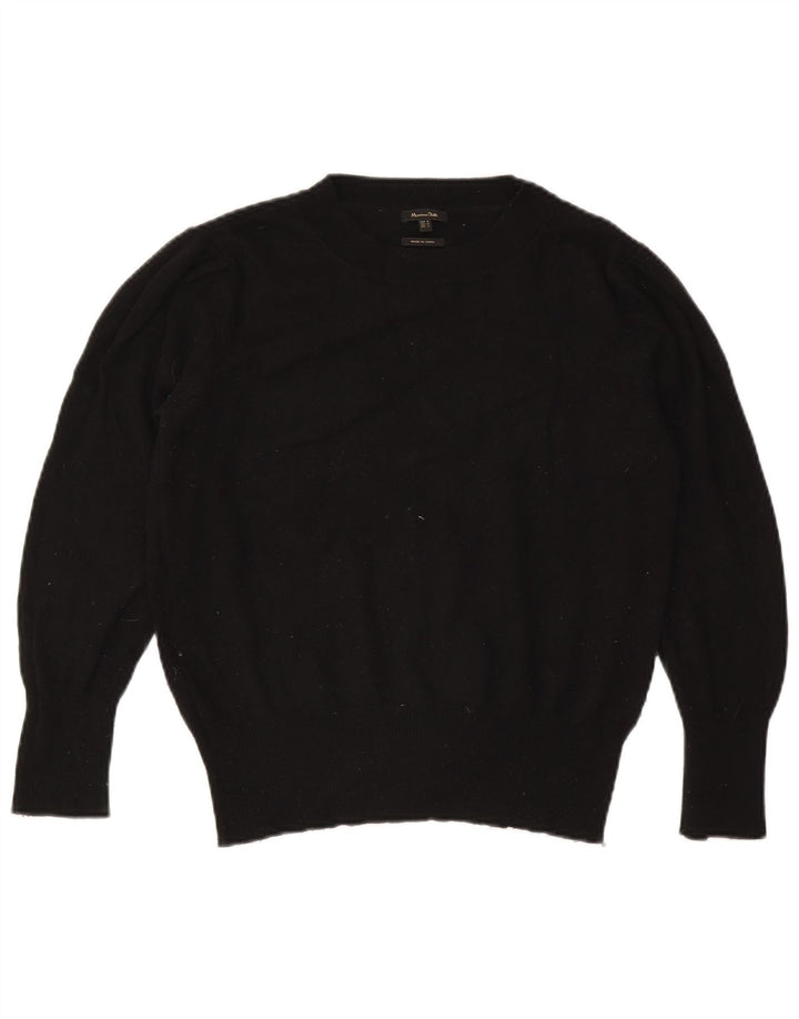 Sweter damski Massimo Dutti z okrągłym dekoltem UK 14, średni czarny