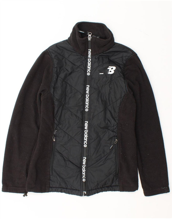 NEW BALANCE Womens Fleece Jacket UK 10 Small Black Polyester Vintage New Balance and Second-Hand New Balance from Messina Hembry 