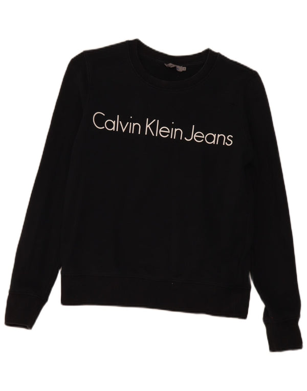 Damska bluza z grafiką Calvin Klein Jeans, UK 10, mała czarna
