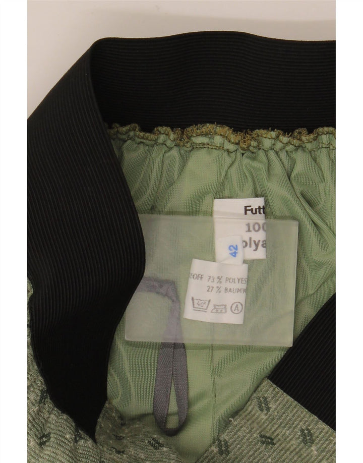 Damska spódnica midi w stylu vintage IT 42 Medium W30 Poliester w zielone cętki