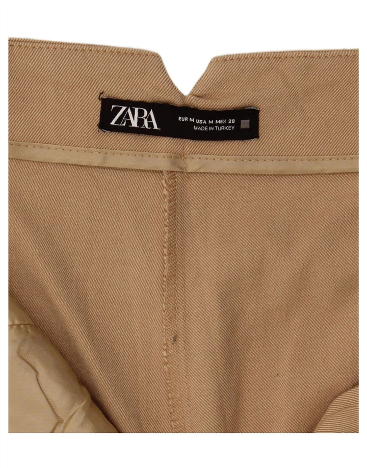Zwężane spodnie garniturowe damskie Zara, średnie W28 L26, beżowe