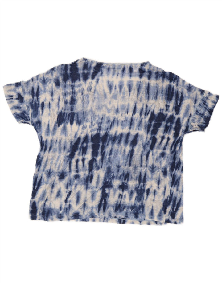 T-shirt damski RALPH LAUREN Top UK 14, jasnoniebieski, lniany Tie Dye