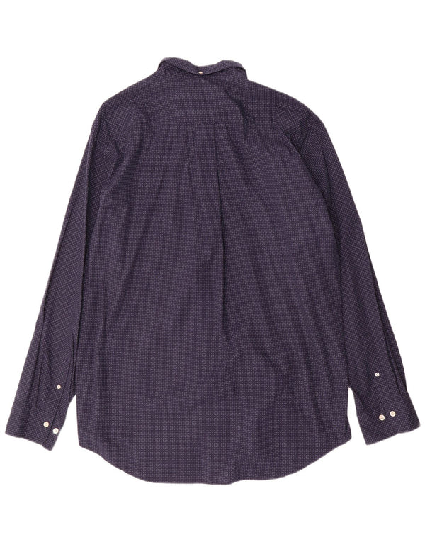 Koszula męska Gant z popeliny o regularnym kroju, rozmiar 45/46, 2XL, granatowa, bawełniana w cętki