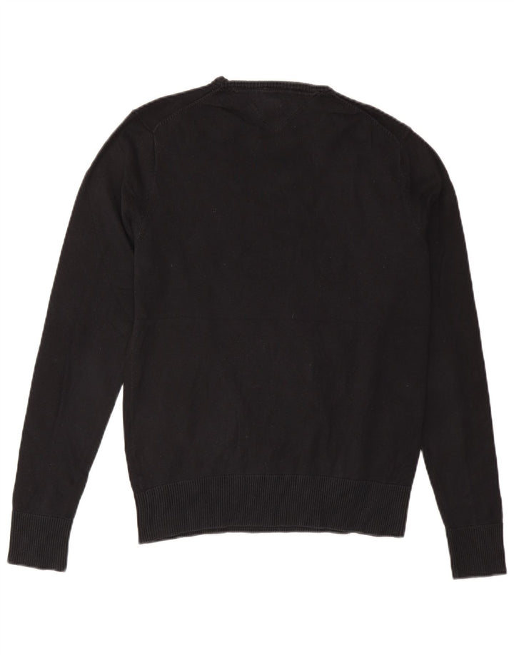 Męski sweter z okrągłym dekoltem Tommy Hilfiger, średniej wielkości, czarny, bawełniany