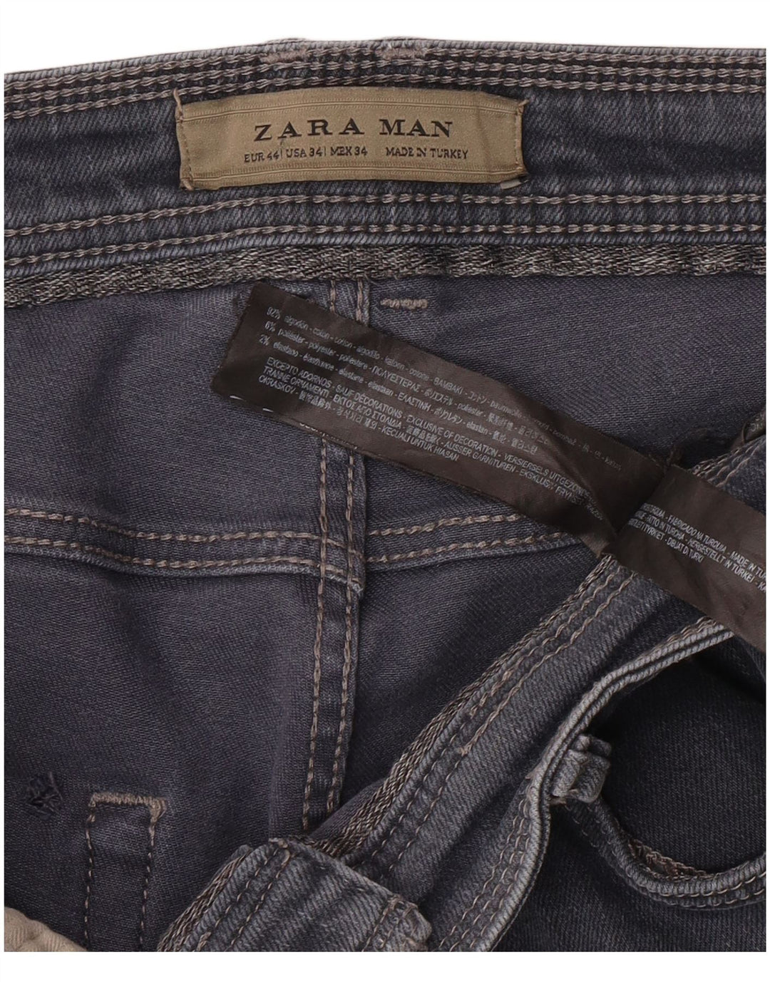 Męskie jeansy slim fit ZARA EU 44 Large W34 L30 Niebieskie bawełniane