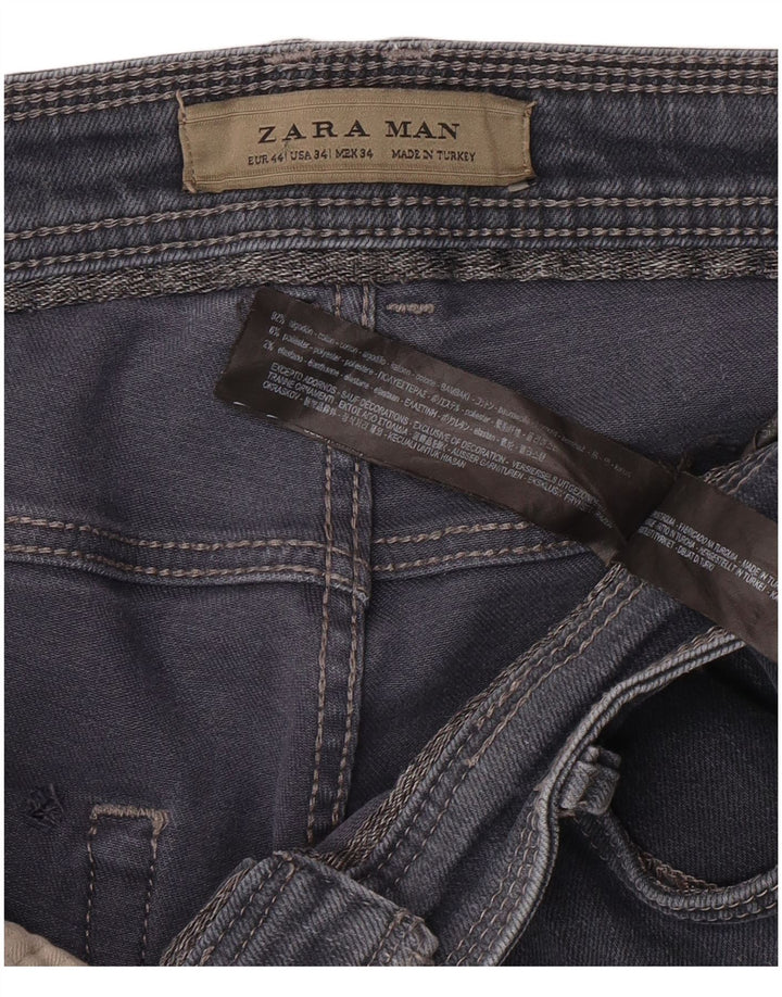 Męskie jeansy slim fit ZARA EU 44 Large W34 L30 Niebieskie bawełniane