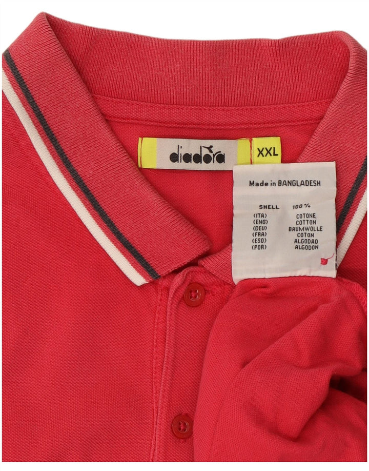 Męska koszulka polo DIADORA 2XL, różowa, bawełniana