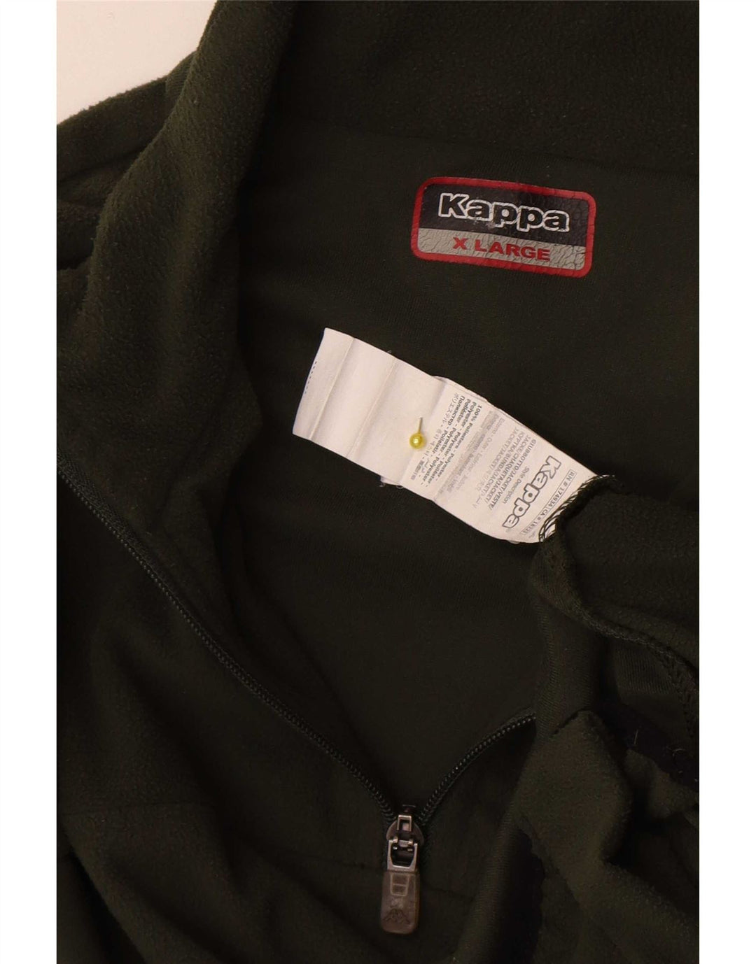 Damski sweter polarowy Kappa z zamkiem błyskawicznym XL, poliester khaki