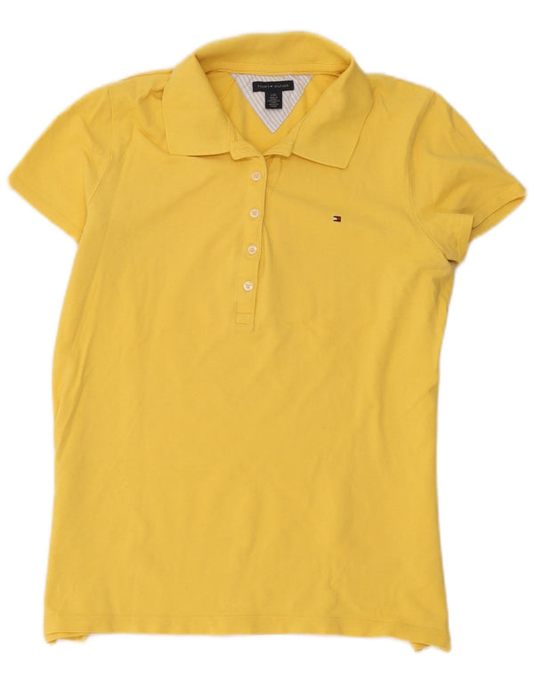 Damska koszulka polo Tommy Hilfiger UK 14, duża, żółta bawełna
