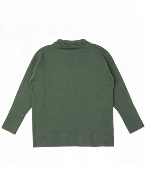 Damski sweter z golfem Benetton UK 14 Medium Green Wool