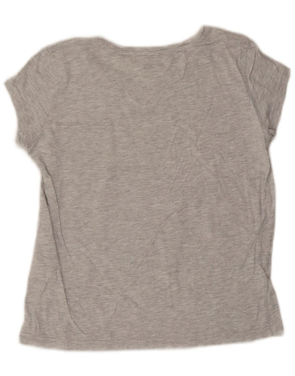 MUSTANG Damski T-shirt z grafiką Top UK 14 Średnioszary, bawełniany nakrapiany