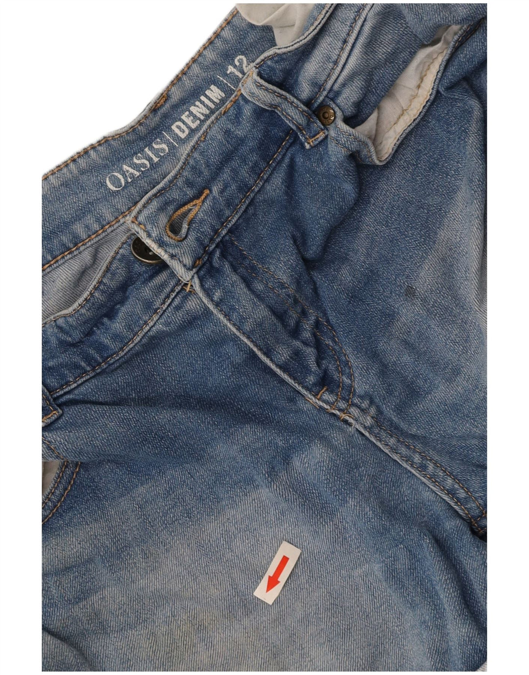 Damskie spodenki jeansowe OASIS UK 12 Medium W32, niebieska bawełna