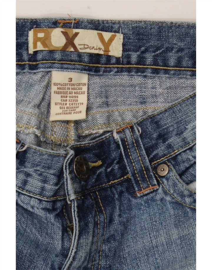 Damskie jeansy Roxy z niskim stanem i przetarciami US 3 Small W29 L27 Niebieskie